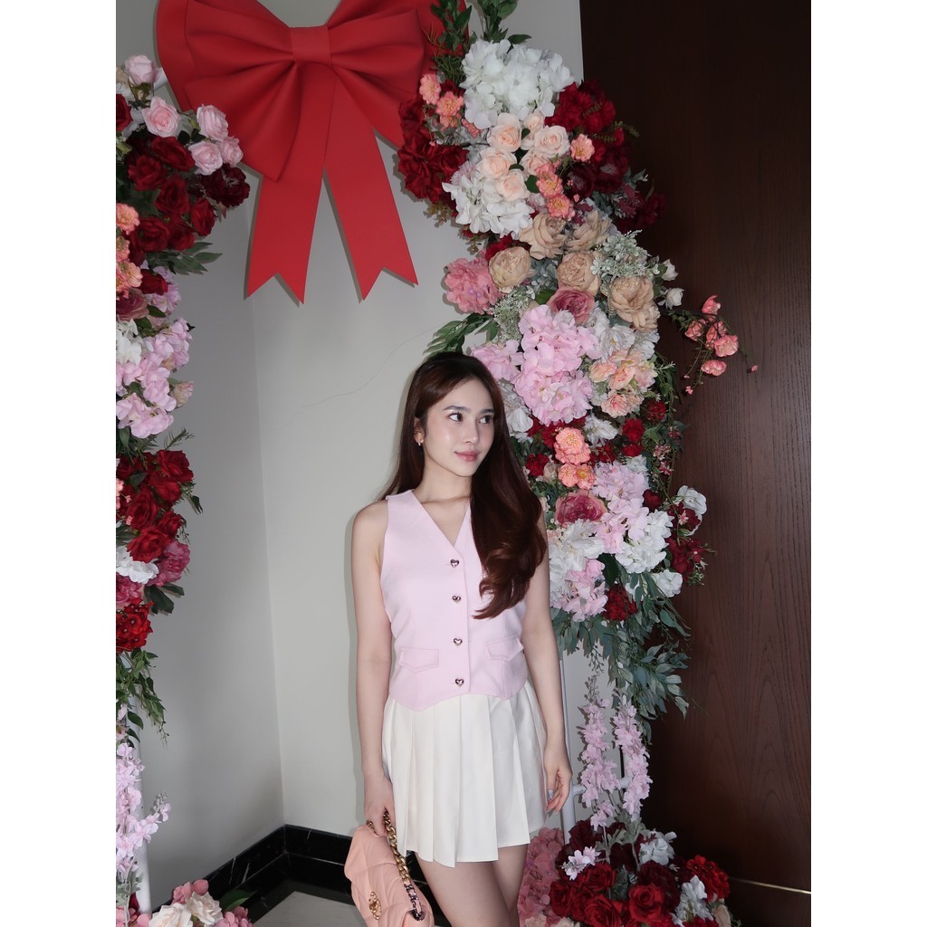 HAZEL Harlow Tweed Vest Rompi Tweed Wanita Vest Wanita Premium