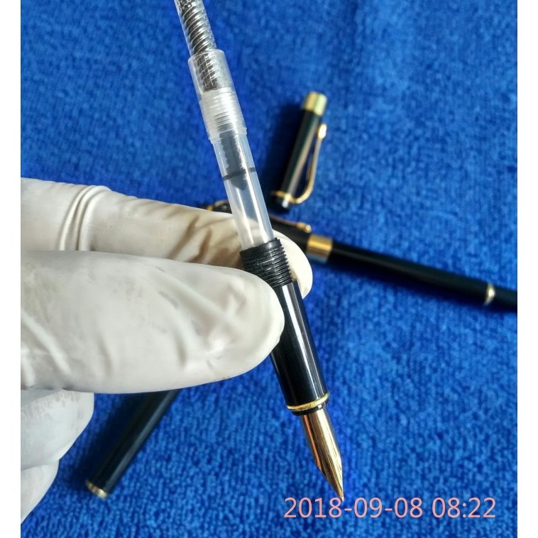 

best -Fountain Pen 021Black.Pena Tinta Isi Nib M.Gold