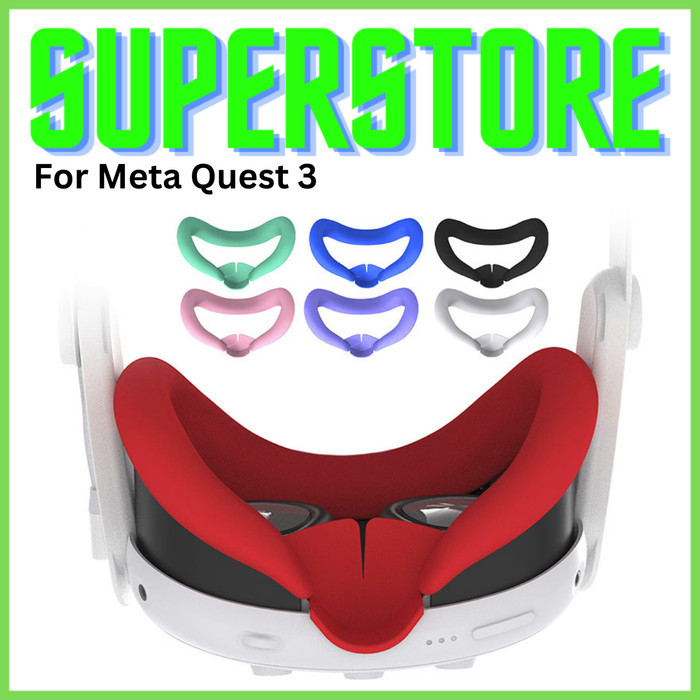 BEST -Silicone Silikon VR Cover Face Mask / Eye Mask for Meta Quest 3 - Putih