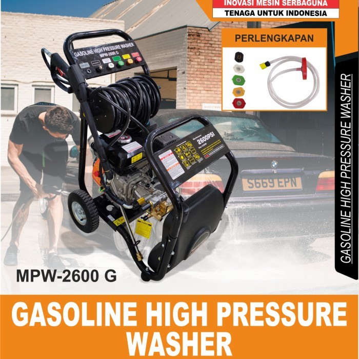 Mesin Cuci Steam Bensin High Pressure MATSUMOTO MPW-2600 G 2600 psi 180bar
