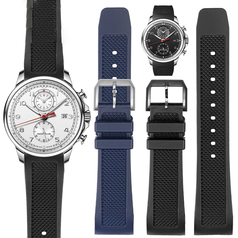 For IWC PORTUGIESER YACHT CLUB CHRONOGRAPH IW390502 IW390209 Watch Strap 22mm Black Diving Silicone 