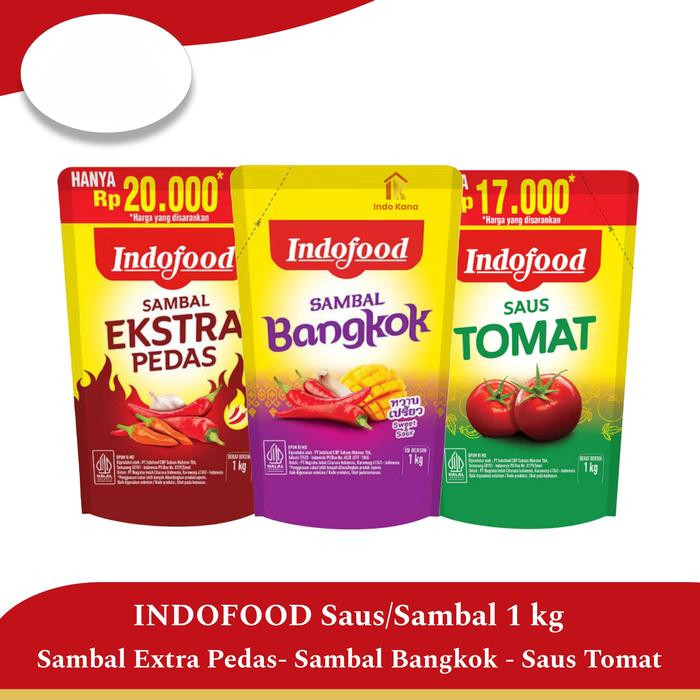 

INDOFOOD Sambal Extra Pedas / Sambal Bangkok / Saus Tomat Pouch 1 Kg