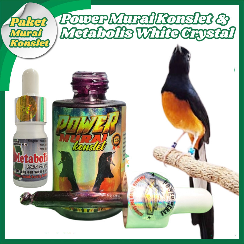 Paket Hemat Power Murai Konslet & Metabolisme White Crystal Vitamin Penggacor Max