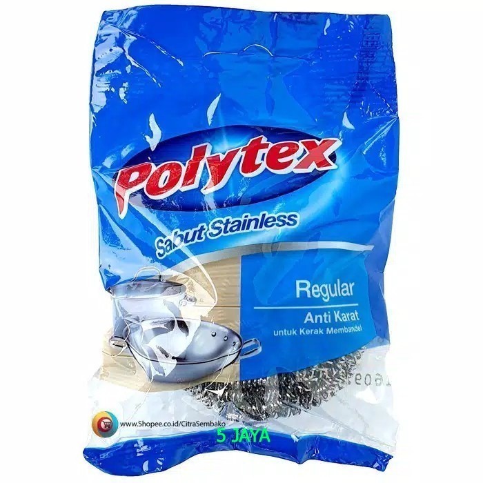 

Sabut Stainless Polytex Reguler Gosokan Kawat Besi Cuci Piring Panci