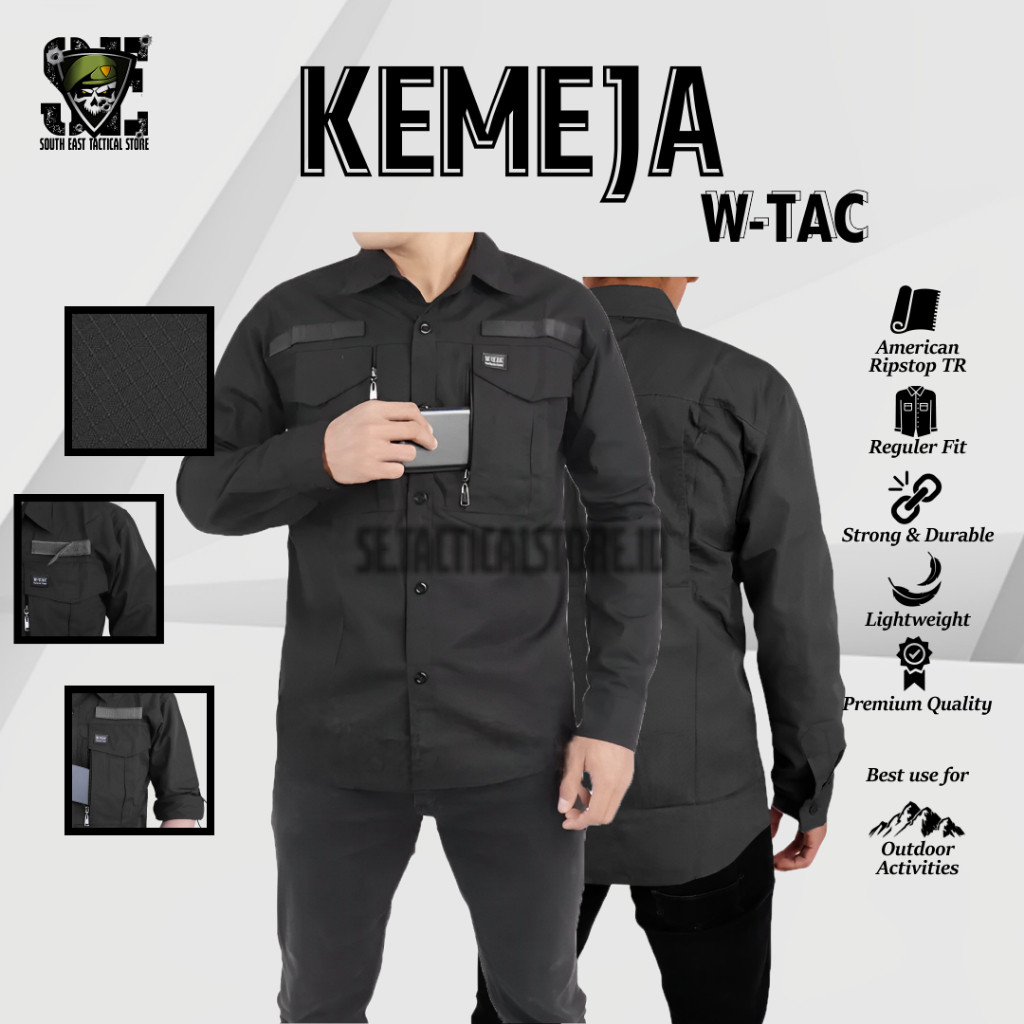 Kemeja Outdoor Tactical Lengan Panjang Unisex Model WTAC Seragam Casual Kantor Premium Atasan Pdh Pa