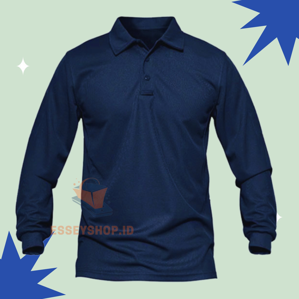 Polo Shirt / Kerah Wangki Kaos Polos Seragaman Kekinian Pria Dan Wanita Lakos Abu Ukuran Lengan Panj