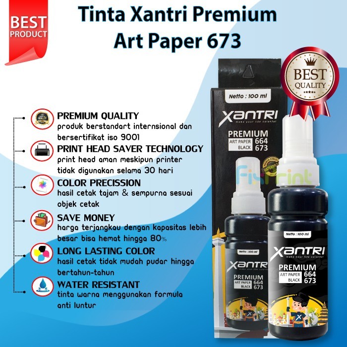 

Terjangkau PROMO Tinta Khusus Kertas Foto Anti Luntur Tinta Art Paper Tinta Photo 100ml - Cyan