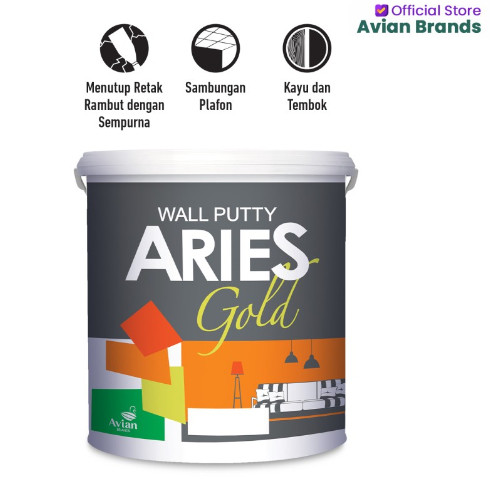 PLAMIR INSTAN CAT DASAR TEMBOK KAYU ARIES GOLD 1KG TAMBAL PLAFON KAYU ASBES SEMEN PLYWOOD BATA MERAH