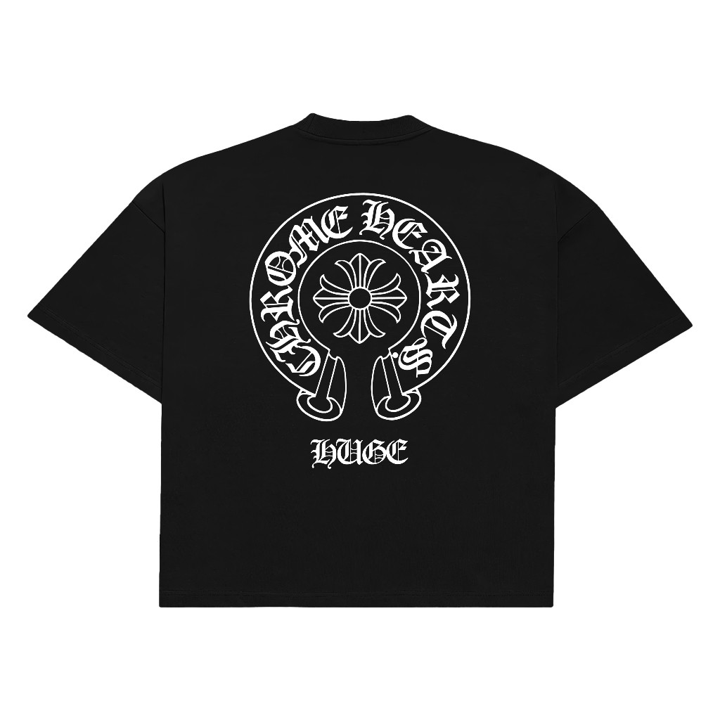 Comfy Tshirt Boxy 20S Tshirt Boxyfit oversized hitam CHROME HEARTS