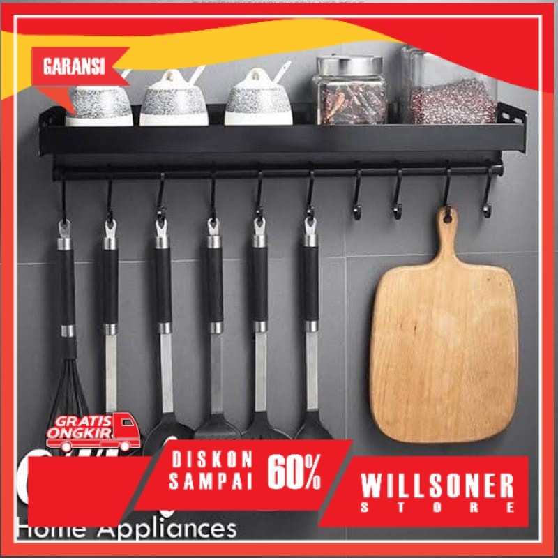Rak dapur Rak bumbu gantung Rak penyimpanan bumbu Rak bumbu tempel dinding