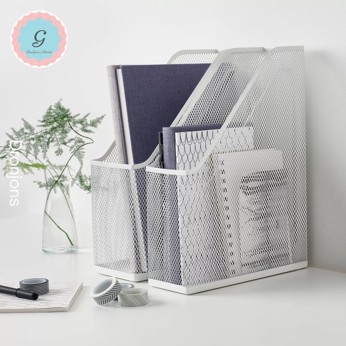 

Set 2 folder buku penyimpanan majalah box file office organizer metal berkualitas