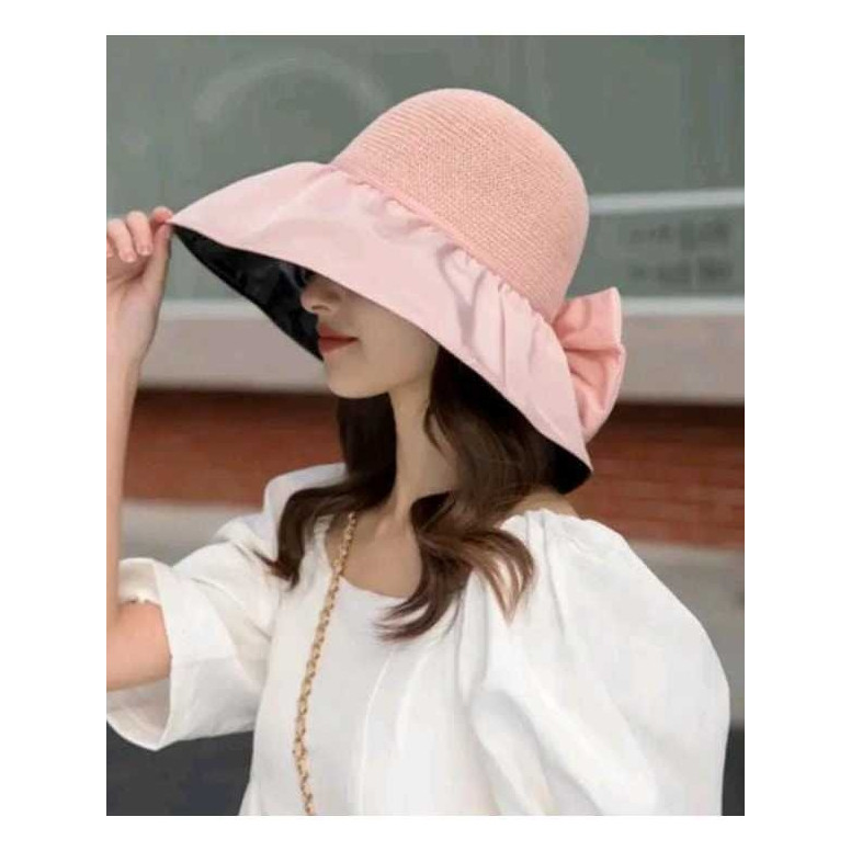Topi Wanita Bucket Hat / Topi Wanita Pantai / Topi Wanita Anti UV / Topi Wanita Lebar