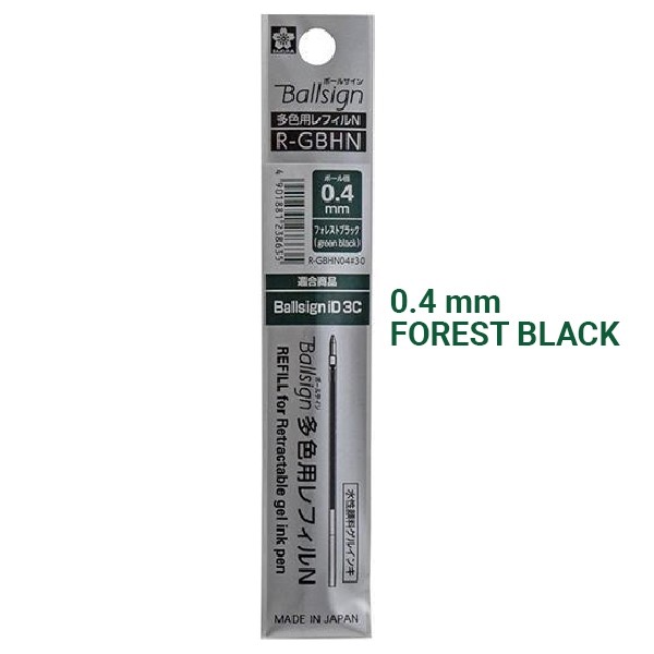

Gramedia Surabaya - Sakura Ballsign ID 3C Multipen Ballpoint Gel Pen Retractable REFILL FOREST BLACK /RGBHN04-30