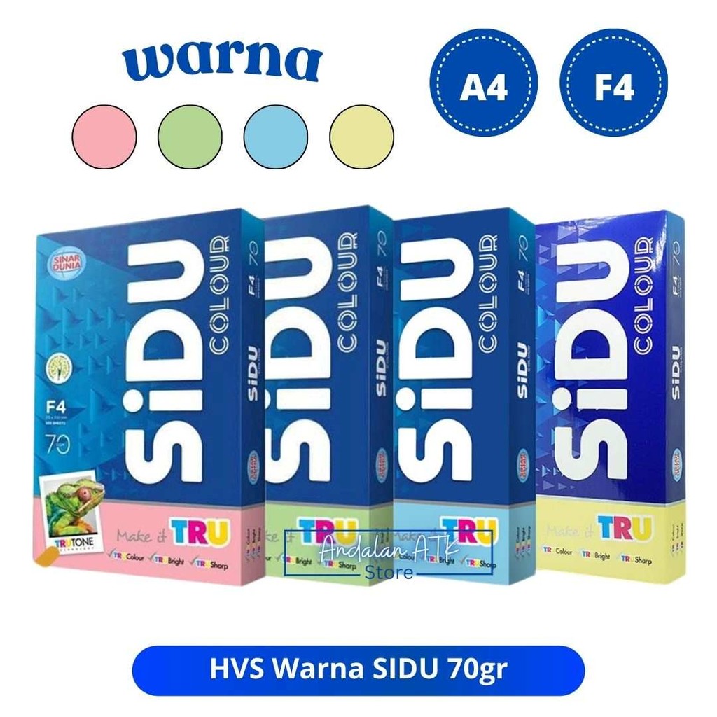 

Kertas HVS SiDu Warna A4 70 GSM