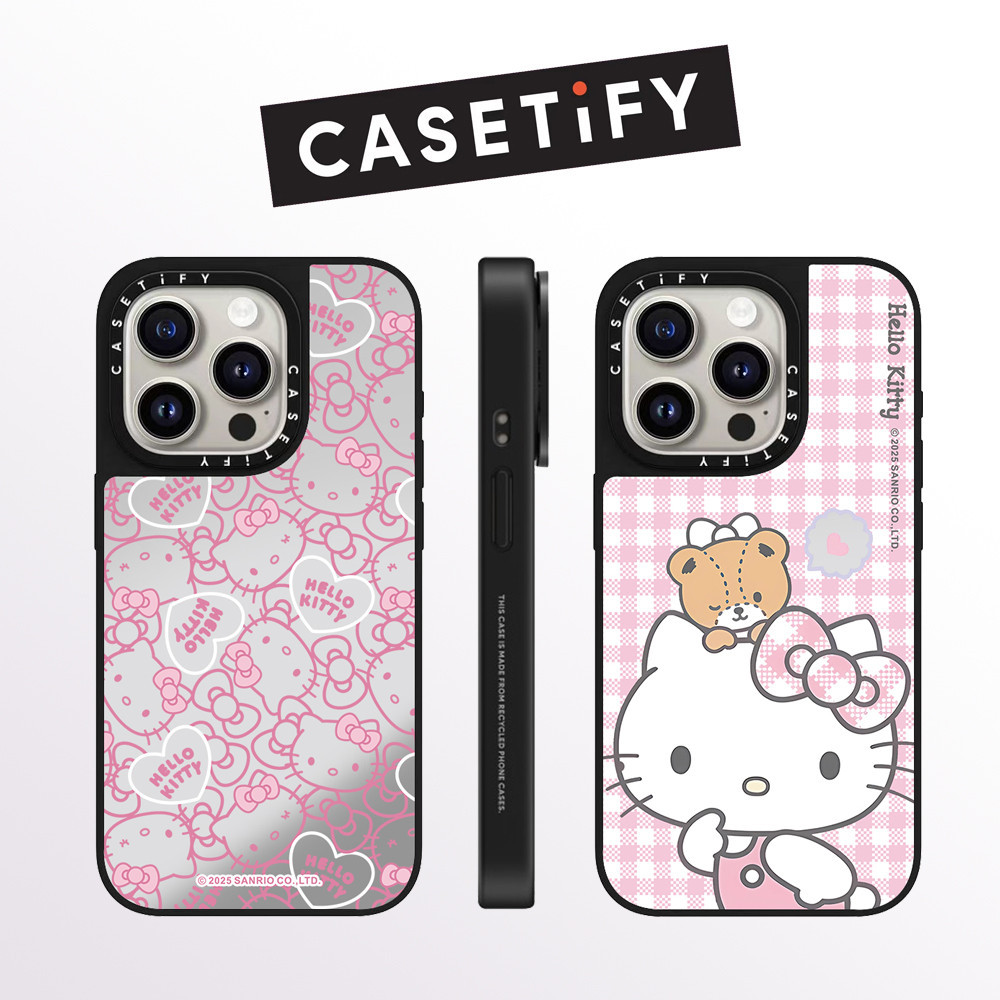 CASETIFY Lovely Pink Hellokitty Mirror Phone Case Drop Proof  High-quality Casing for IPhone 16proma