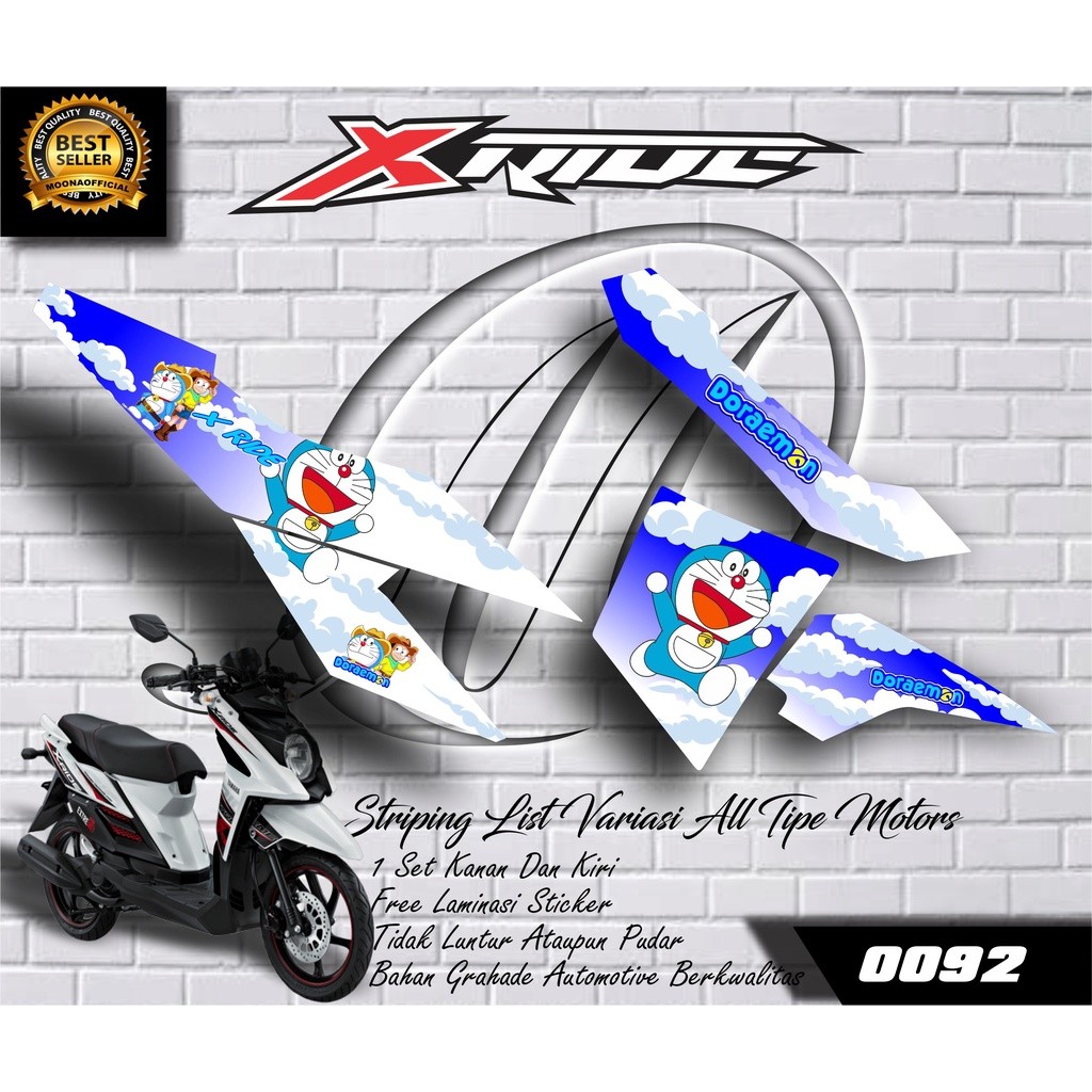 0092 STICKER LIST VARIASI X RIDE DORAEMON - STIKER VARIASI X-RIDE - STRIPING VARIASI XRIDE - STRIPIN