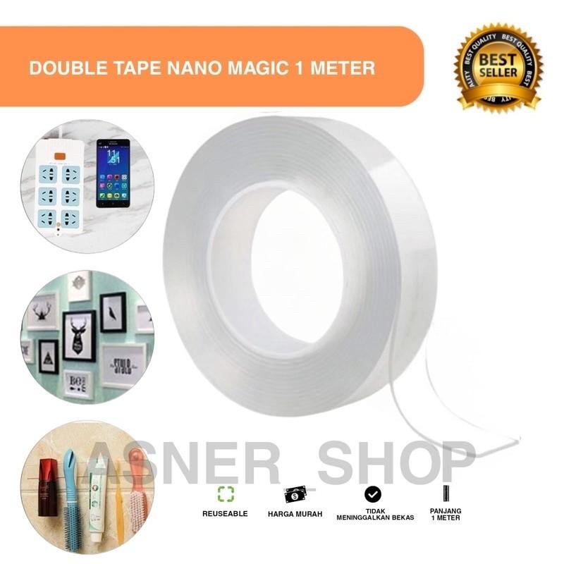 

ASNR Double Tape Nano Magic 1 / 3 / 5 Meter isolasi Bening Meter 3M Roll Dobel Solatip Selotip