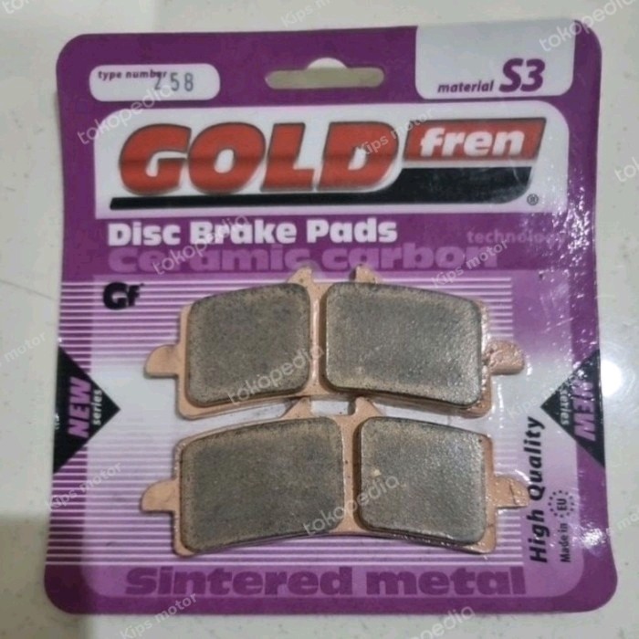 Kampas rem depan Suzuki GSXR GSX 600 750 1000 GSXS 1000 1300 Hayabusa (Kaliper Brembo) Gold Fren 258