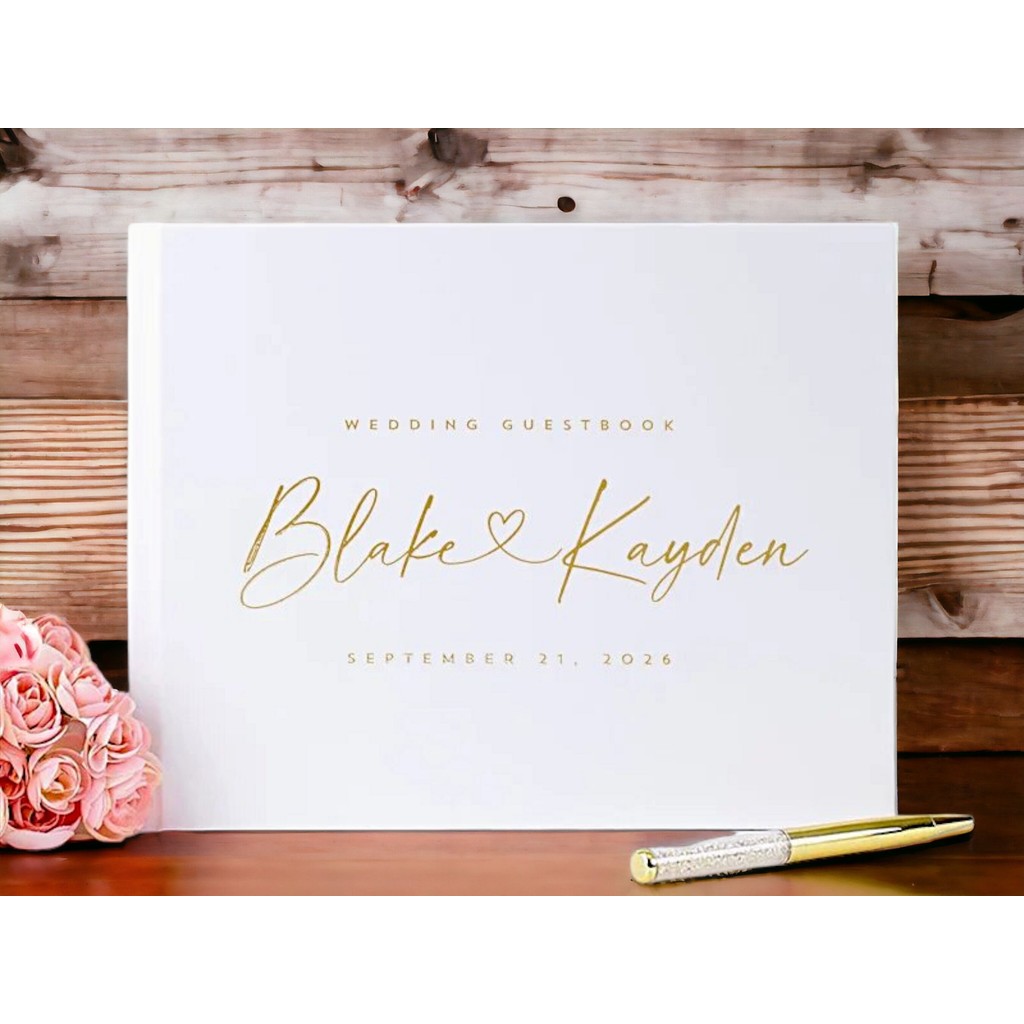 

Personalized White Wedding Guest Book Engagement Photo Album Perfect Wedding Gift for Her Memory Scrapbook Wedding Keepsake Gift