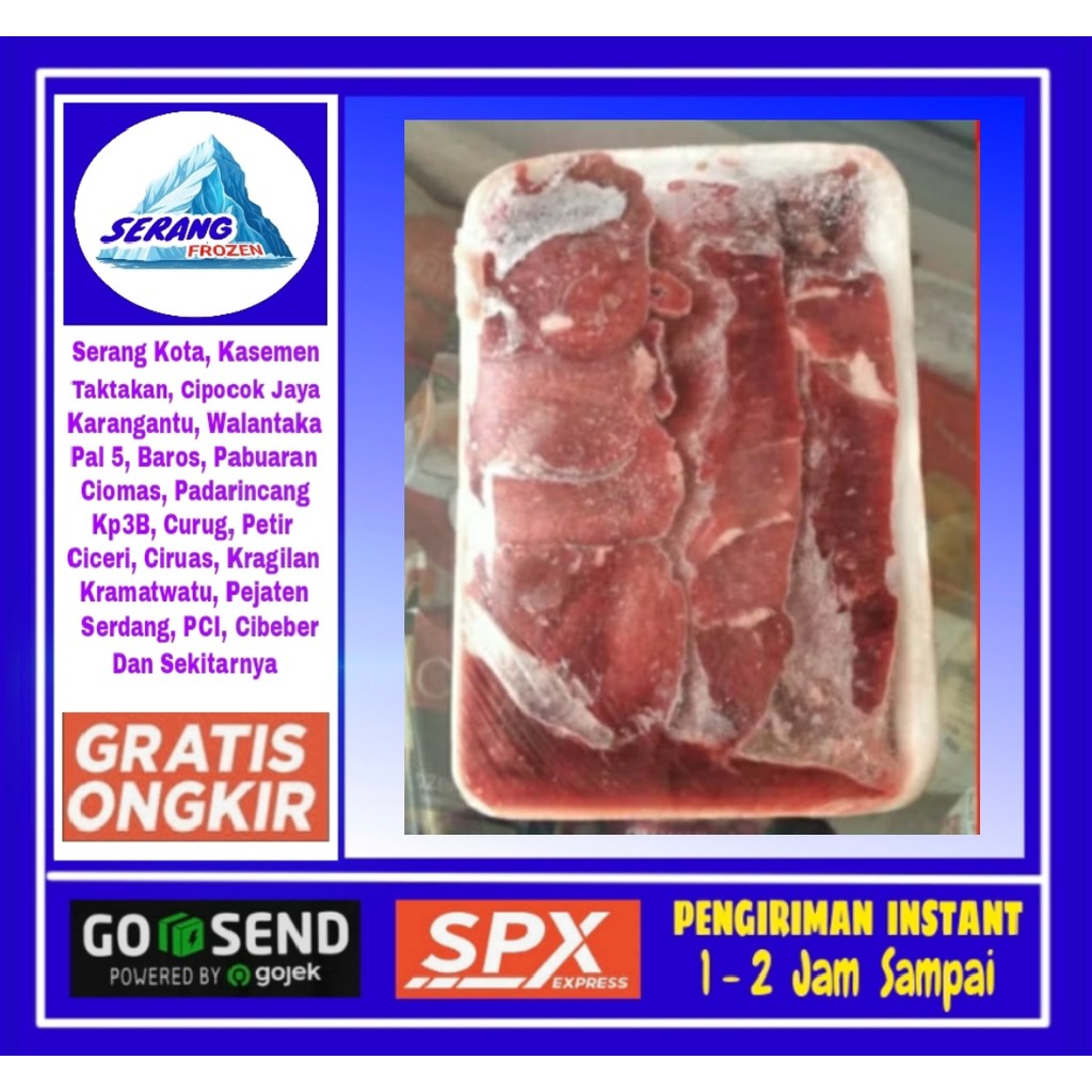 

Daging Slash, Slice Teriyaki tanpa lemak 500gr, Daging sapi segar, Serang Frozen