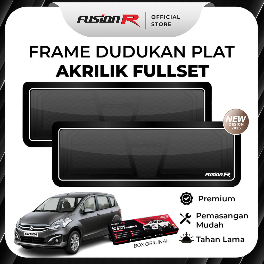 FUSION R DUDUKAN PLAT MOBIL ERTIGA LAMA TATAKAN TEMPAT PLAT NOMOR MOBIL AKRILIK MIKA ORIGINAL