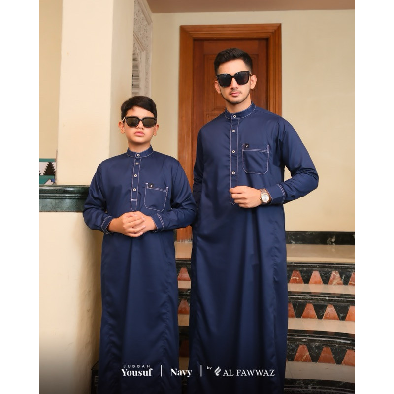 ALFAWWAZ - YOUSUF JUBAH COUPLE  DEWASA ANAK GAMIS PRIA DEWASA POLOS | BAJU RAMADHAN LEBARAN