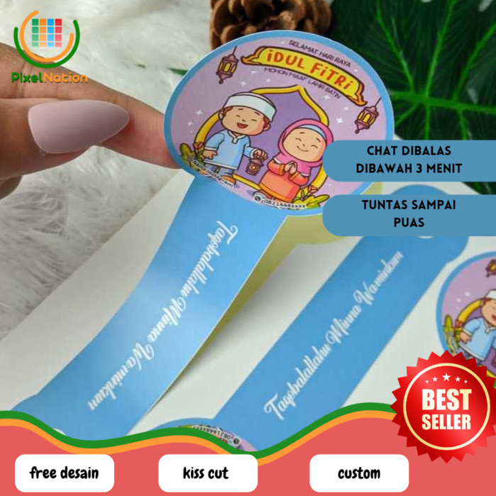 

PiNat Cetak Sticker Segel Lebaran Cetak Stiker Toples Segel Idul Fitri Chromo Free Desain