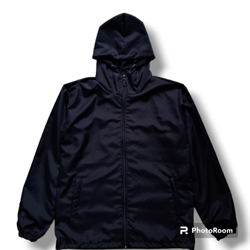 [BESTSELLER]JAKET RUNNING POLOS UNISEX CASUALOUTFIT/JAKET PARASUT POLOS JUMBO PRIA WANITA BISA COD/J