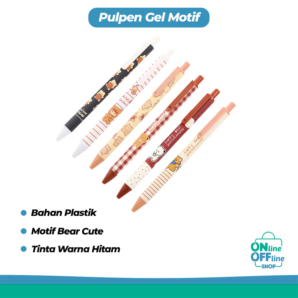 

Pulpen Gel Motif Cartoon Pulpen Pelajar Dan Kantor Pena Lucu Puru Bear 299