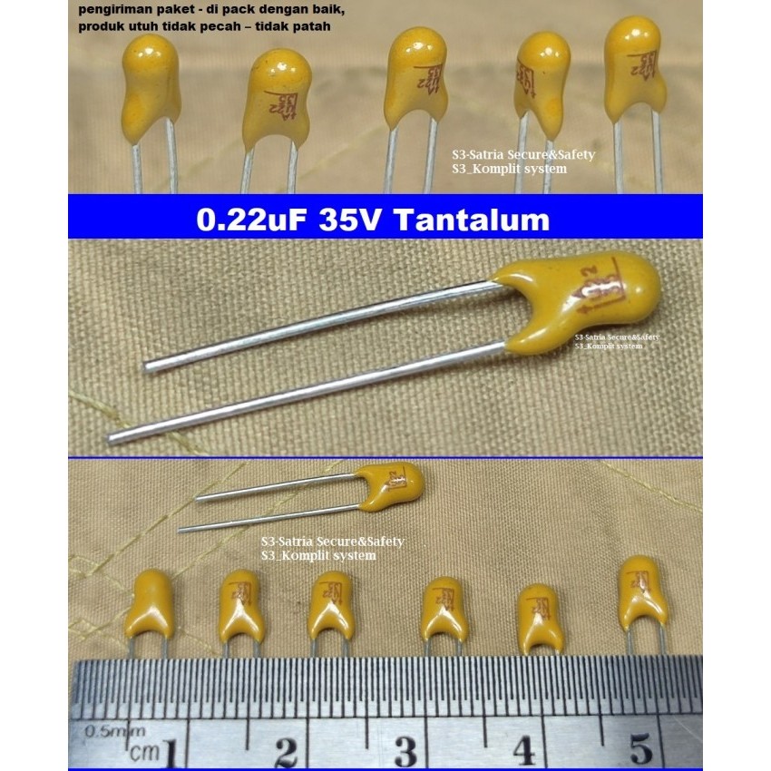 0.22uF 35V Tantalum Capacitor 0,22uf/35v  .22 U22 35 V volt Kapasitor 0.22/35v 0.22uf/35v 0.22/35 0,