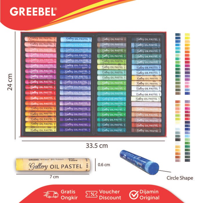 

promo -GREEBEL Crayon Krayon ARTIST 72 rna / ARTIST Oil Pastel 72 (AOP72) Mernai Professional Crayon Set