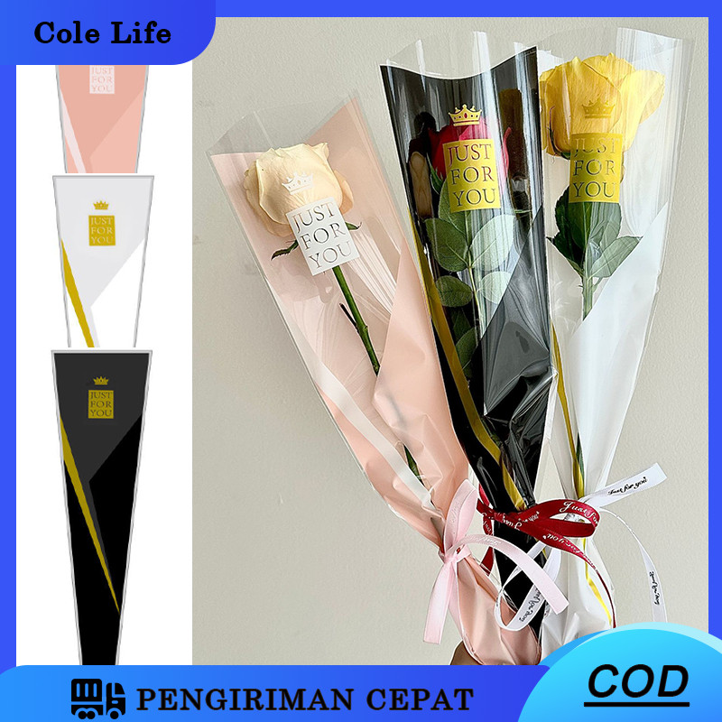

50pcs Kertas Pembungkus Buket Satu Bunga Mawar /Plastik Bunga Buket