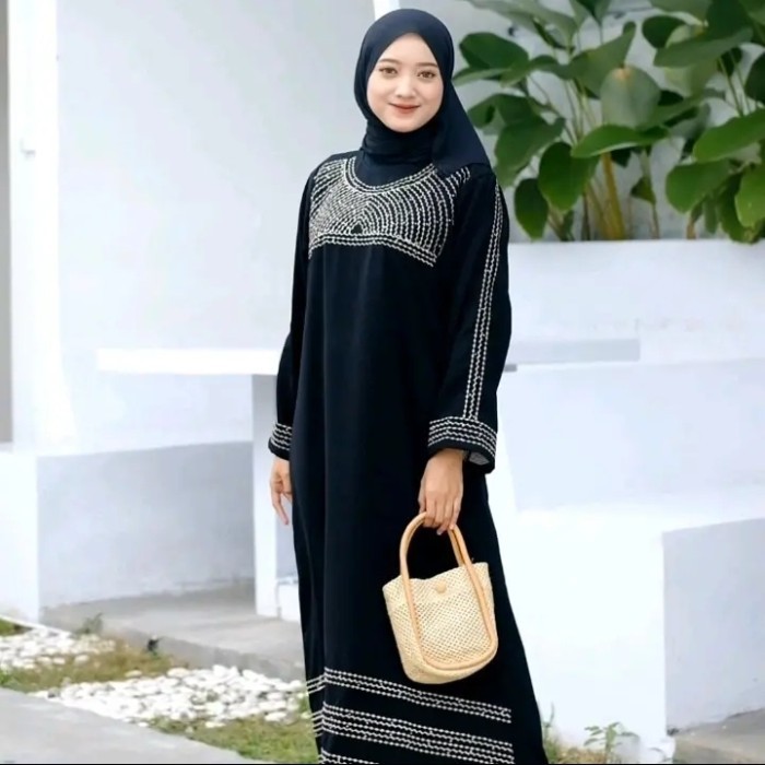 SALE - Baju Gamis/gamis syari/gamis katun jepang/gamis kajep ori/rose hitam - S