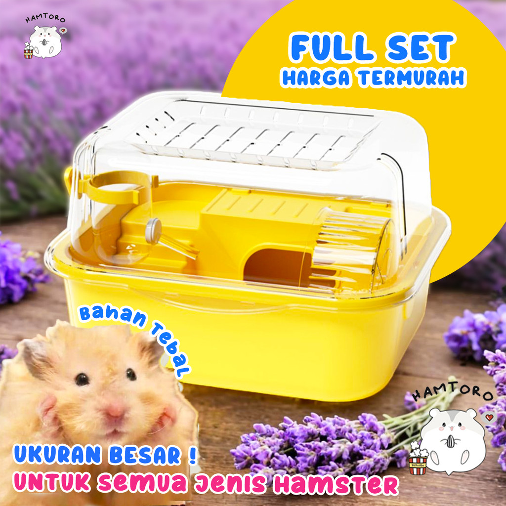Hamtoro / Kandang Hamster 1 Set Besar/ Kandang / Rumah Hamster / Kincir Hamster