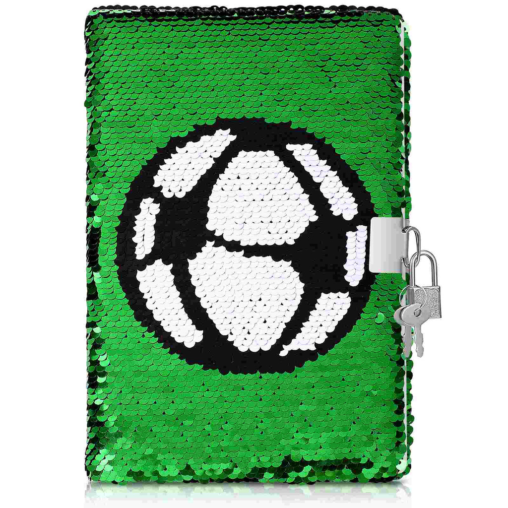 

Football Notebook Diary for Girls Notebooks with Lock and Keys Sequin Journal Journals Kids Jam