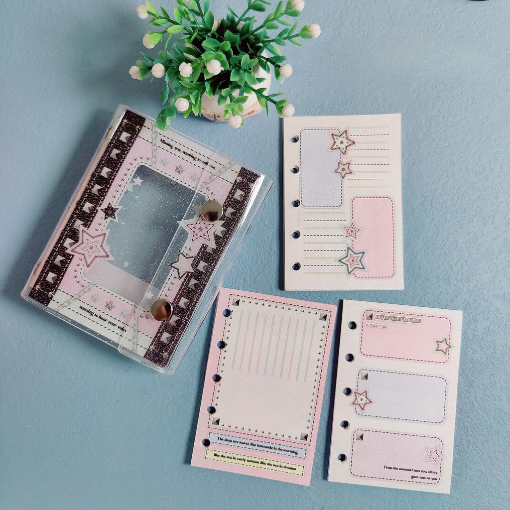 

M5 5Holes Cute Star with 60 Sheets Binder Cover Journal Sketchbook Accessories Diary Office Supplies