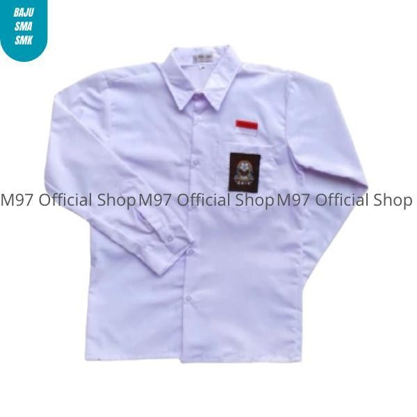 Seragam SMA Atasan Putih Lengan Panjang Seragam Sekolah Baju Putih Kemeja SMA Lengan Tangan Panjang