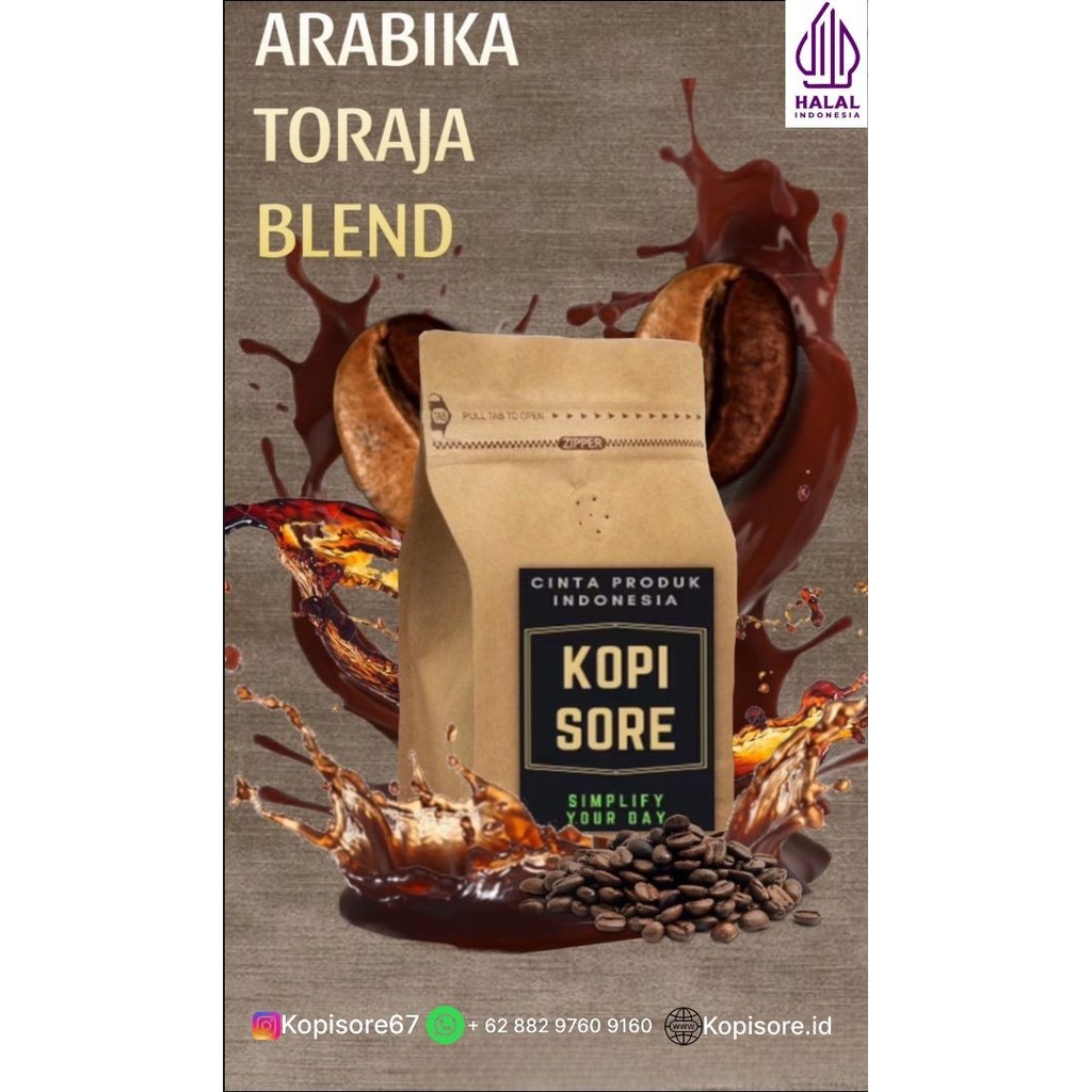 

KOPI ARABIKA TORAJA BLEND PREMIUM 500 GRAM - ROASTING - Biji