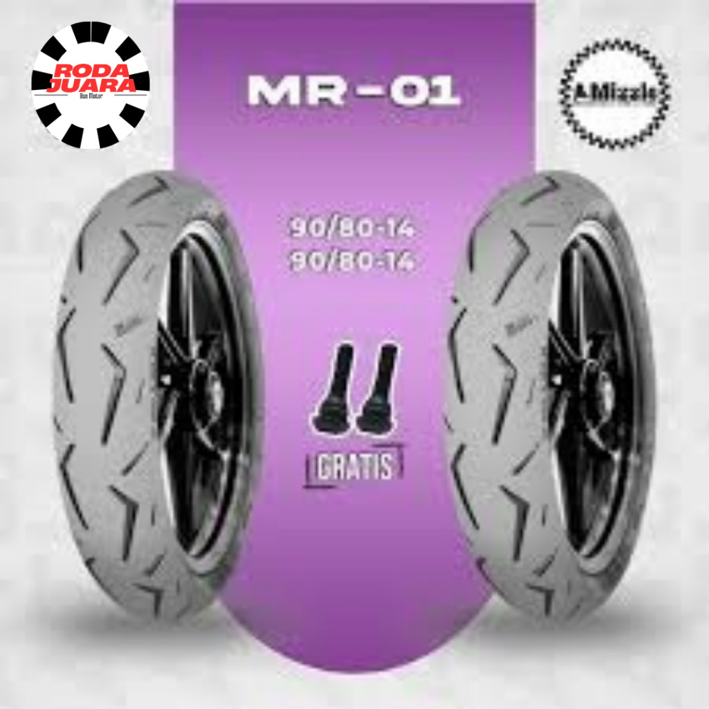 BAN MIZZLE RING 14 90/80 100/80 MR-01 SATUAN/SEPASANG BAN TUBELES MOTOR MATIC SOFT COMPOUND