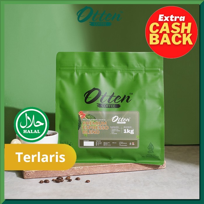 

Premium Espresso Blend 1kg Biji Bubuk Kopi Arabica Robusta Otten Coffee - Commercial Blend - Super Fine