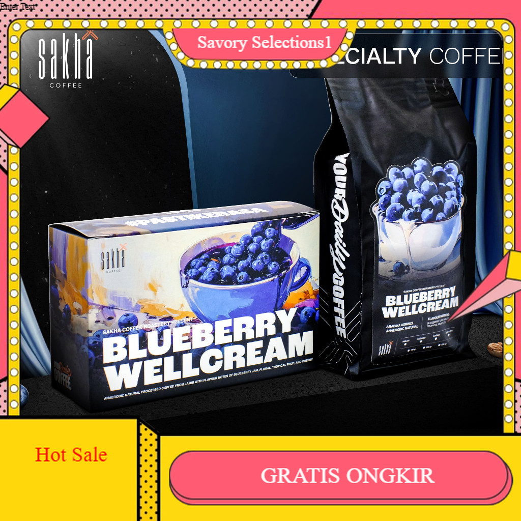 

【SAVORY】 SALE!! Kopi Arabika Blueberry Well Cream Coffee Bean Arabica Biji Bubuk Coffe