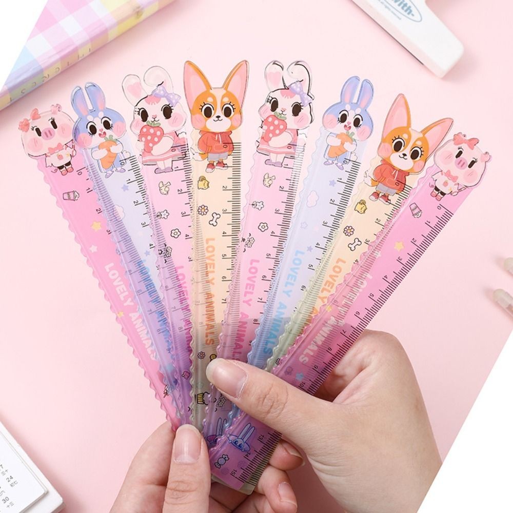 

Kawaii Plastic Straight Ruler Rabbit School Office Supplies Ruler Planner Accessories Drawing Tools