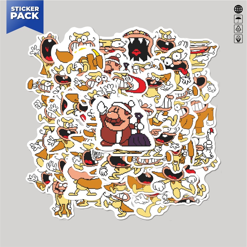 

[100PCS]Stiker Pack Stiker Pizza Tower V14 Aesthetic Vinyl Anti Air Dekorasi Sticker Laptop Buku Journal Koper Helm Casing HP Gitar Helm Skateboard
