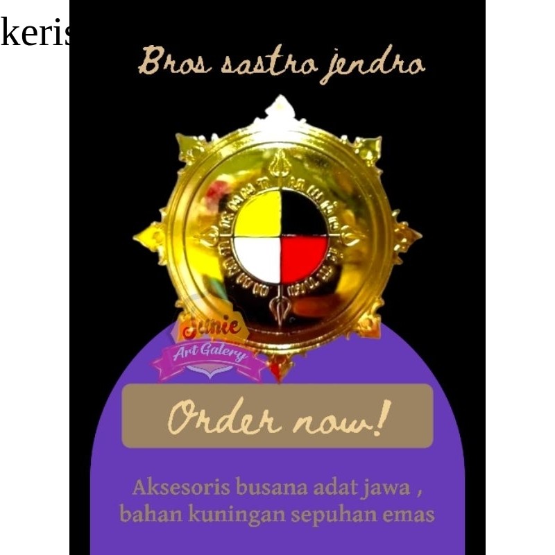 PIN BROS SASTRO JENDRO JAWI SEPUH EMAS PREMIUM / BROS BESKAP BUSANA ADAT JAWA kl12