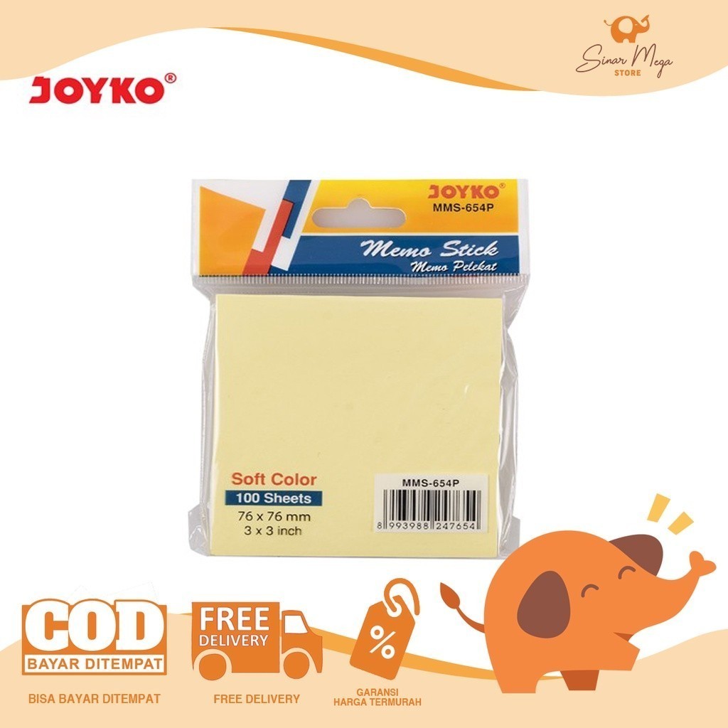 

Joyko Memo Sticky Notes MMS-654P Soft Color / Note Tempel Kertas