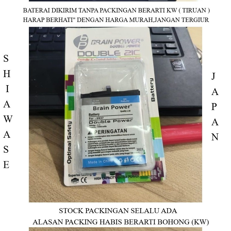BATERAI XIAOMI REDMI 6A BN37 BN 37 DOBEL POWER BATU BATRE DOUBLE POWER REAL