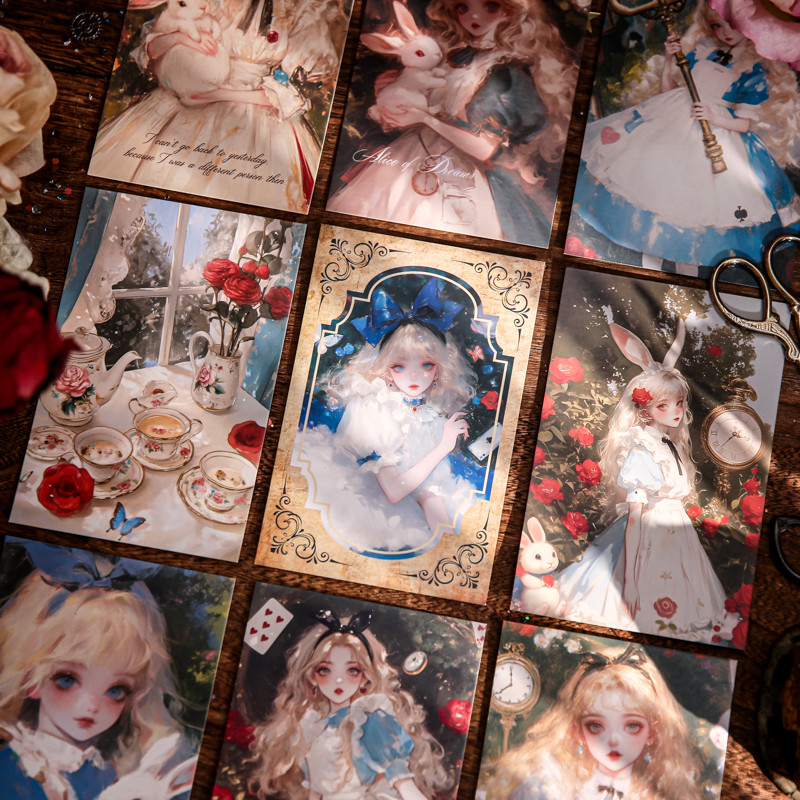 

30sheets Alice Dream Series Exquisite Retro Message Commemorative Card Postcard Suitable for Birthday Party Invitations Wishing