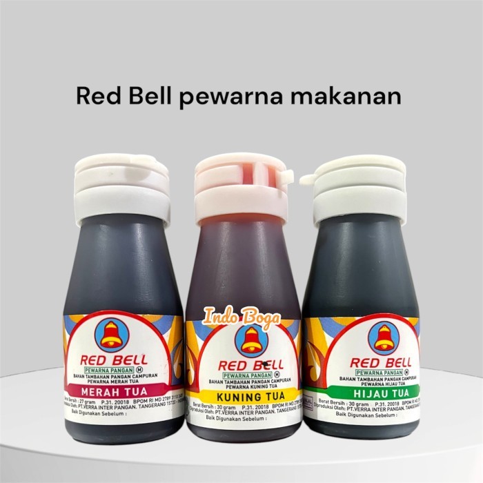 

Red bell pewarna makanan 30 gram / food colouring redbell 30gr