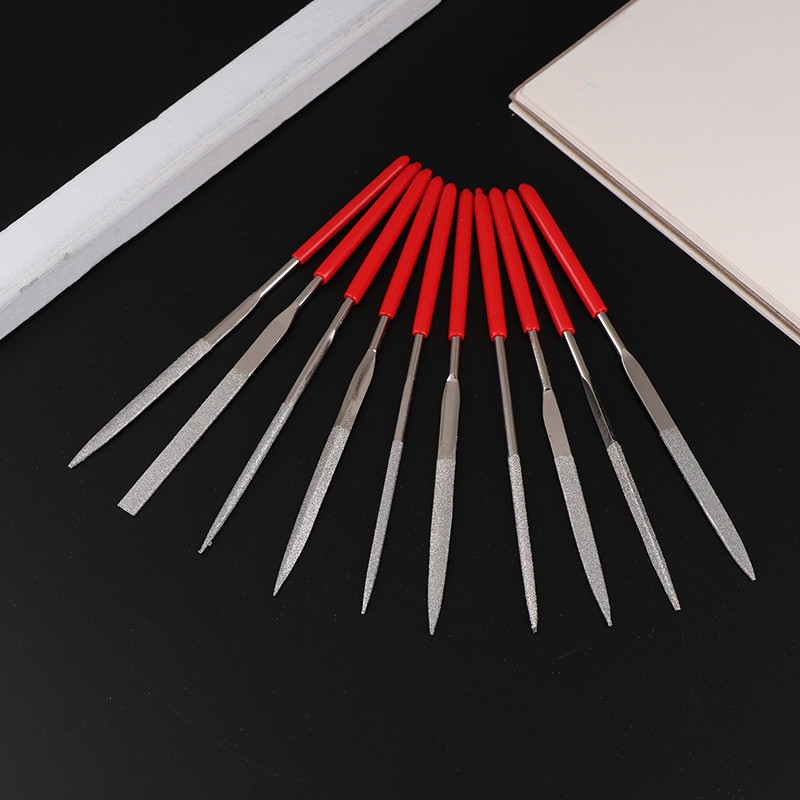 

140mm 10PCS Diamond Mini Needle File Set Hand Tools For Ceramic Glass Gem Stone Hobbies And Crafts