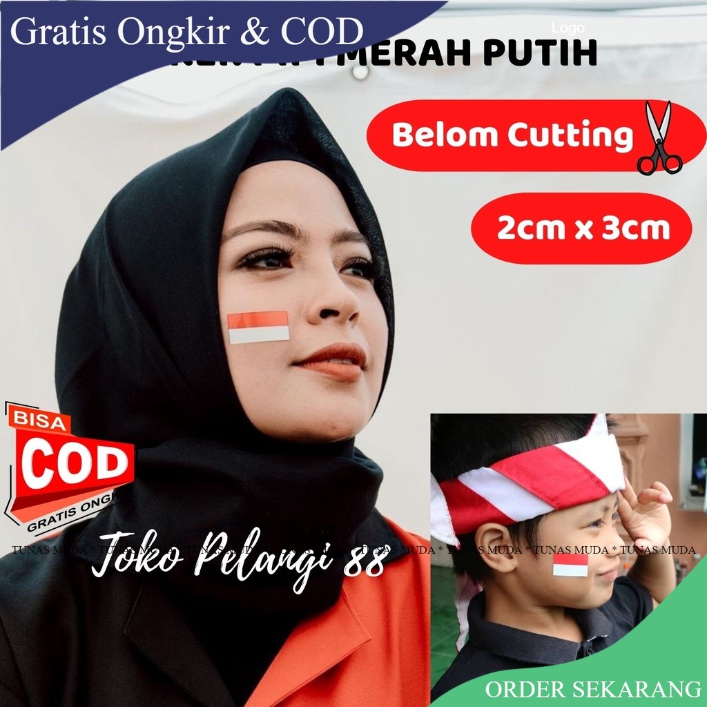 

(COD) (10pcs) Stiker Pipi Merah Putih Sticker Pipi Bendera Indonesia Ukuran 3x2cm Murah Grosir (TUNAS MUDA)